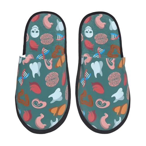 Cute Skull Organ Print Women Slippers Home Furry Shoes Keep Men Couples Shoes Warm For Women-
