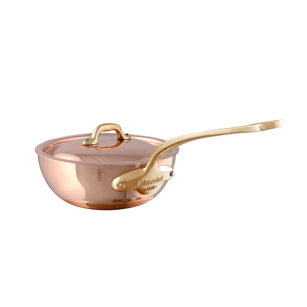 Mauviel M'Heritage 150 B, sauteuse en cuivre, 2,1 quarts, poignée laiton
