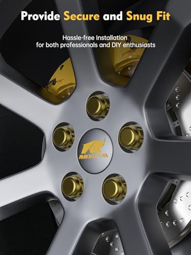 Image of MIKKUPPA M12x1.5 Lug Nuts, Gold 20PCS Closed End Spline Lug Nuts