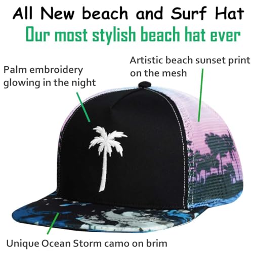 Image of EDTREK Adventure Snapback Hat - Surf Hat - Beach Hat - Hiking Trucker Hat - Flying High Hat