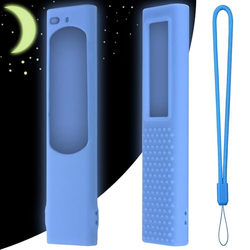 Image of Silicon Protective Case Cover Compatible with Samsung Frame TV Remote 2022 TM2280E QLED TV BN68-13897A (Remote Not Included) - Glow in Dark Blue