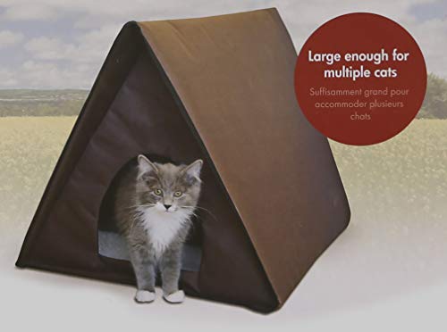 K&H Pet Products Outdoor Multi-Kitty A-Frame Chocolate 35 X 20.5 X 20 Inches Unheated