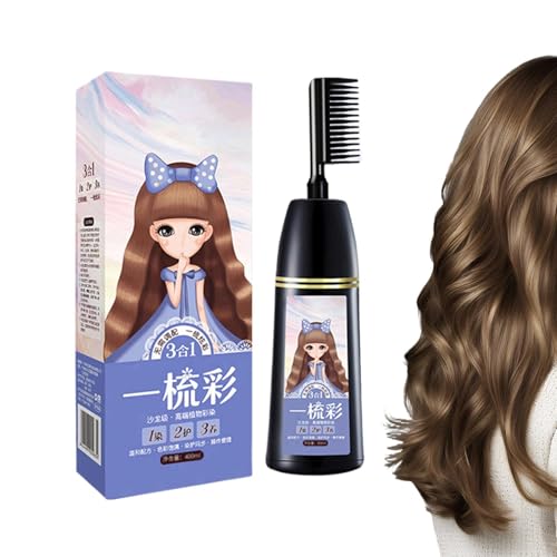 Couleur cheveux naturelle longue tenue avec mousse colorante et peigne pour homme femme