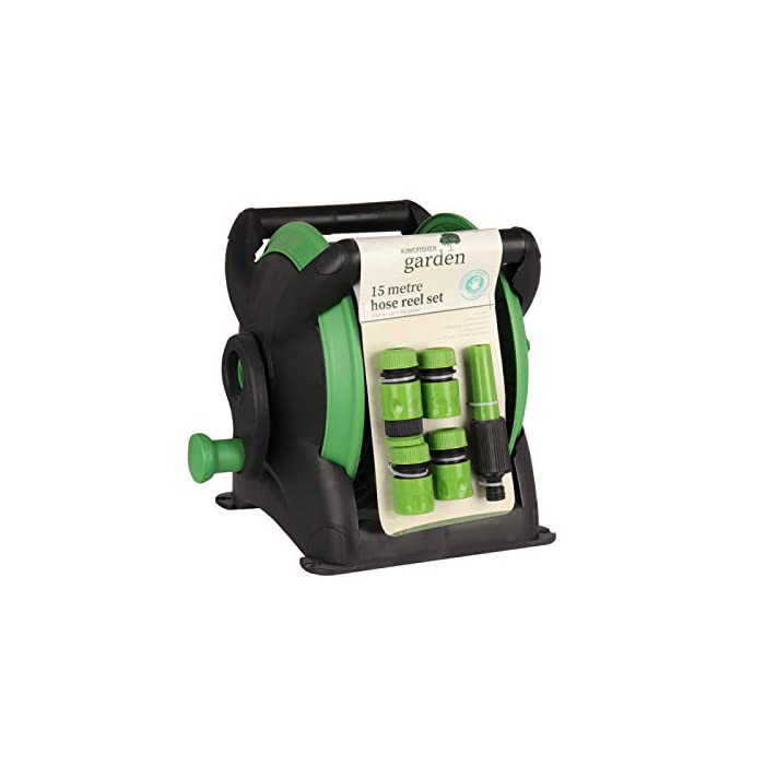 garden mile® Conectores de Manguera de riego y Pistolas de pulverización, Juego de carretes de Manguera Compacto de 15 m