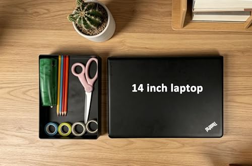 Image of Amazon Basics Rectangular Plastic Desk Organizer with Storage Trays, Accessory Tray for Office Supplies and Pen Holder, 9.4 x 6.7 x 2 inch, Black