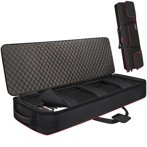 SNIGJAT 88 Key Keyboard Case with Wheels, Full Padded Piano Bag Soft