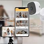 Indoor Security Bullet Camera -AlfredCam, Plug-in Baby Monitor/Pet Cam- 1080P, Night Vision, Wide-Angle View, Continuous Recording, and Stick-On Mount -Works with AlfredCamera App 2.4GHz