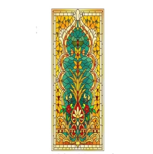Vitrales Coloridos opacos esmerilados Que protegen la privacidad y Son extraíbles for Cubrir Ventanas de Iglesias(Color 15,40x100cm)