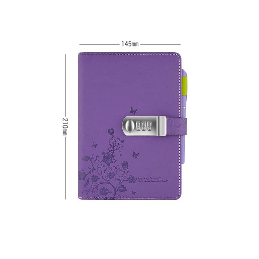 Passwort-Paar mit Schloss, Büro-Tagebuch, verdicktes Handbuch, Notizblock für Teenager, Schreibwaren, Notizbuch (A, 14,5 x 21 cm)