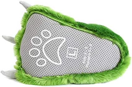 Millffy Funny Bear Paw Slippers Adult Monster Dino Slippers for Toddler Boys Dinosaur Slippers for Kids Adults (Green Dinosaur, Large) | Image 4