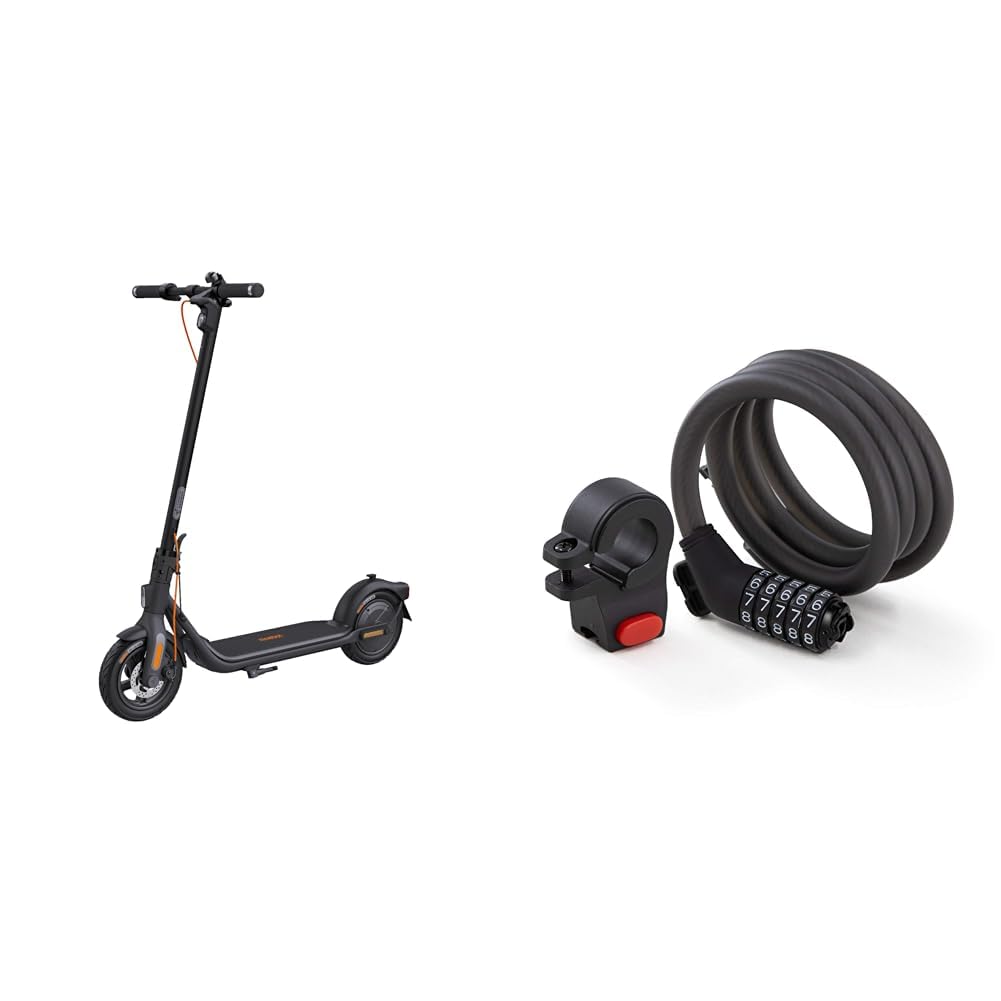Segway Ninebot F2 Pro Electric KickScooter Bundle with 5-Digit Combination Cable Lock for Scooters