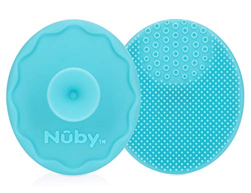 Image of Nuby Scrubbies Silicone Bath Brush - Baby Essentials - Baby Bath Accessories - (2-Pack) Blue