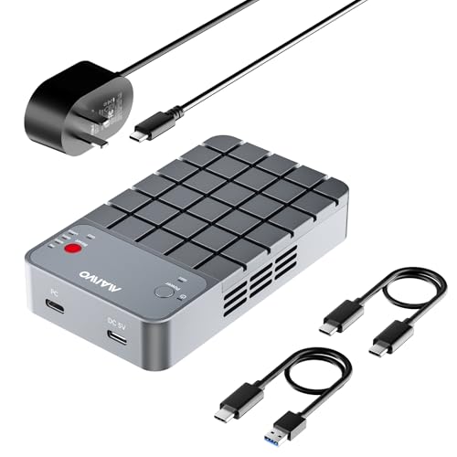 MAIWO Boîtier RAID M.2 NVMe USB C 3.2 GEN2x2 20 Gbit/s, lecteur PCIe NVMe à double baie avec ventilateur de refroidissement RAID 0/1/PM/JBOD pour...