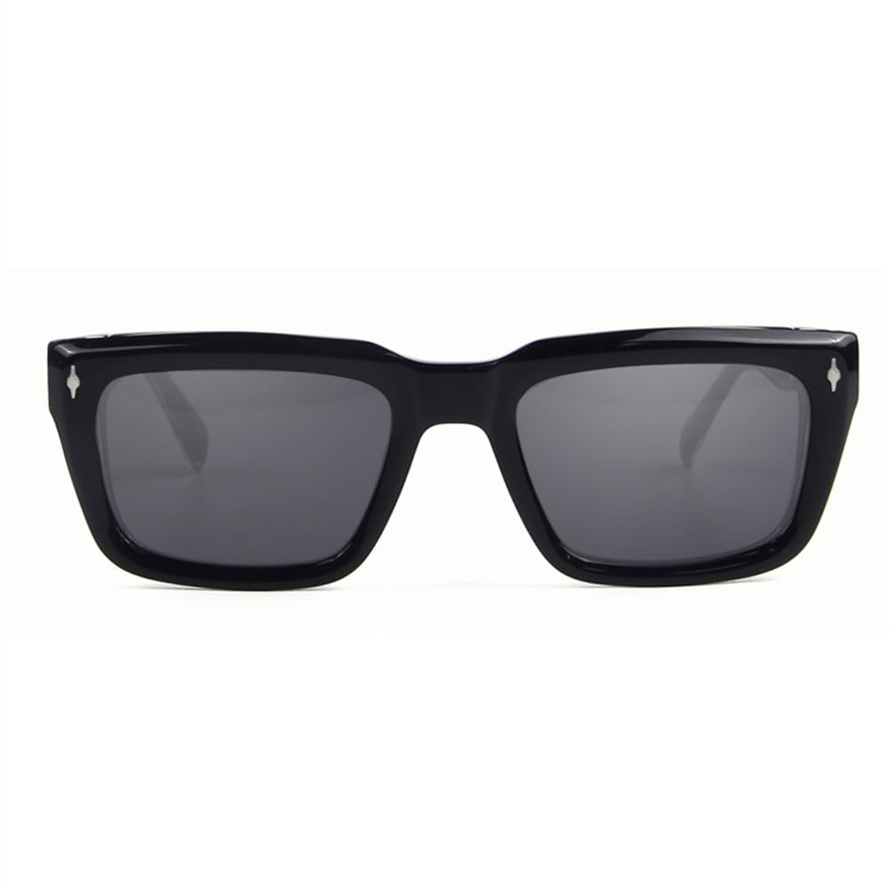 Occhiali da sole in acetato spesso Occhiali da sole quadrati con rivetti da uomo per donna Occhiali da sole oversize UV400 maschili