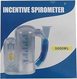 Breathing Exercise Device for Lungs, Deep Breathing Trainer for Adults with Flow Rate Indicator- Incentive Spirometer 5000ml Volume Measurement