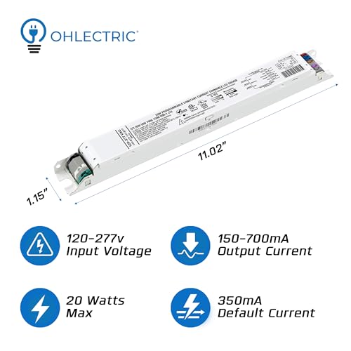 Image of OHLECTRIC Replacement for OTi 20 /120-277 /0A7 DIM-1 L G2 Linear 120-277V LED Driver with Programmable Output, 150-700mA & 10-55V, 20 Watts Power. LED Dimmer, 1-100% LED Dimming Range - 5 POL-91367-5ack