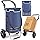 Dimono® Einkaufstrolley Klappbarer 3 in1 Trolley zum Einkaufen; 56 Liter inkl. Kühlfach; Transportwagen Shopping-Trolley Einkaufswagen Einkaufstasche (Blau)