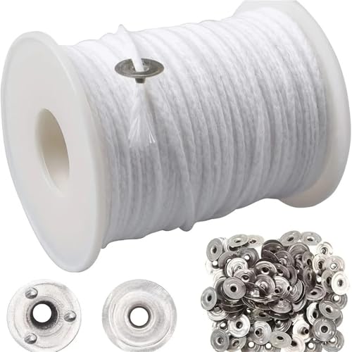 Mechas de algodón para hacer velas 6 rollos + 600 piezas accesorios
