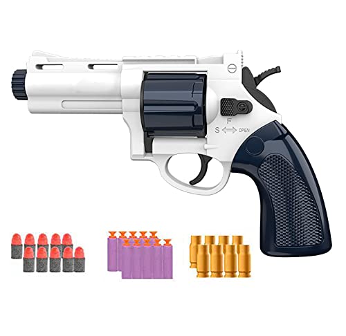 Upwsma Soft Bullet Revolver Toy Gun, Toy Guns That Look Real,simulates Real Manual Loading, Foam Bullet, Safe and Secure, Cool Toy, Great for Boys and Girls. (Blue)