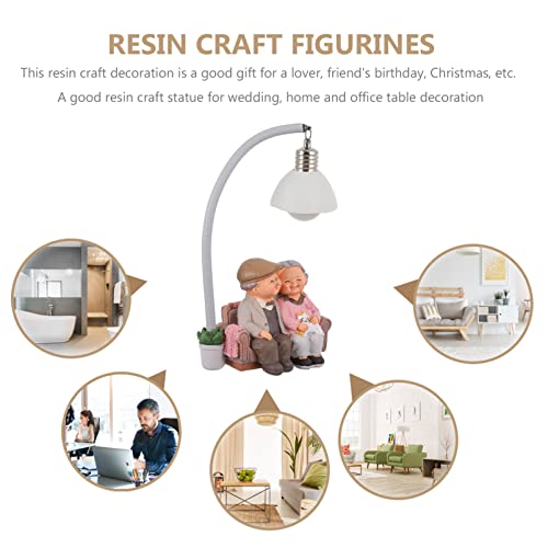 Homoyoyo Grandparents Figurines Loving Elderly Couple Figurines Cute Night Light Desktop Figurine Lamp for Living Room Bedroom - Image 4