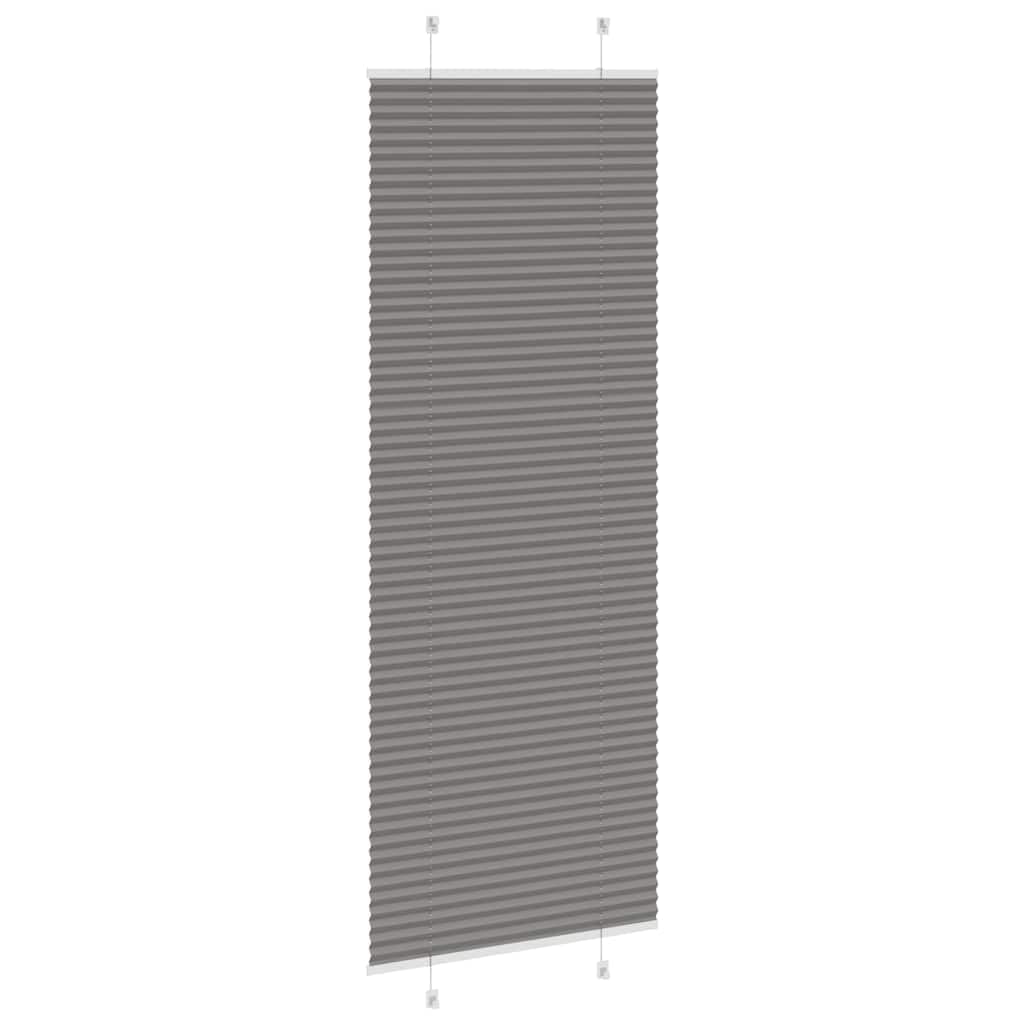 Tenda plissettata antracite, 80 x 200 cm, larghezza del tessuto 79,4 cm, 100% poliestere, fissaggio senza fori, protezione da sguardi indiscreti e dal sole per finestre