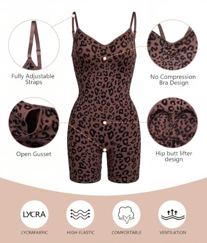 Image of SHAPERX Shapewear for Women Tummy Control Bodysuit Mid Thigh Body Shaper Shorts for a Lifted Look