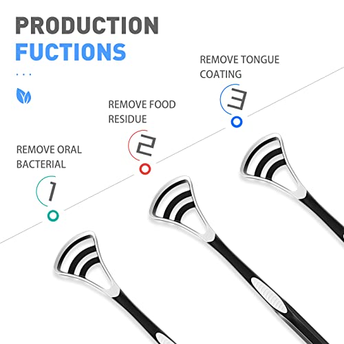 Y-Kelin Lot de 3 grattoirs de langue pour hygiène buccale et haleine fraîche, facile à utiliser et à nettoyer