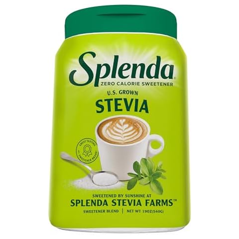 SPLENDA Stevia Zero Calorie Sweetener, Plant Based Sugar Substitute Granulated Powder, 19 oz Jar Cover