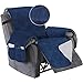 NLCYYQ Recliner Sofabezug Samt Liegesofa Bezug Für Couchbezüge Gesteppter Liegenbezug Rutschfester Sofa Möbelschutz Mit Gummibändern (Navy,Stuhl (58cm))