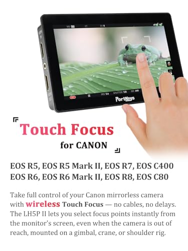 Image of Portkeys LH5P II 5.5 inch Camera Monitor Touch to Focus 2000nit Touchscreen 4K HDMI in /Out, for FX3 A7S III, R5 Mark II R6 Mark II, GH6 S5 II, Z8 Z9, DSLR Camera Field Monitor