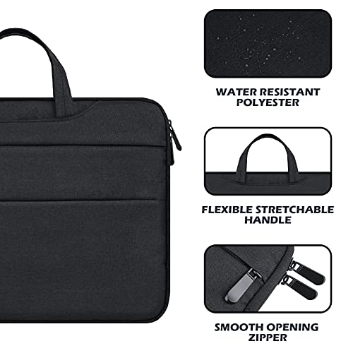 Rainyear Laptop Sleeve Carrying Case Compatible With 2022 2021 16 Inch Macbook Pro A2485 M1 Briefcase With Hidden Handle Multiple Pocket Protective Padded Polyester Waterproof Computer Bag,Black #TOP4