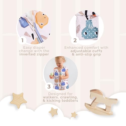 Image of Sleeveless Soft Baby & Toddler Sleeping Sack, Breathable with Adjustable Feet Cuffs & Anti-Slip Grip