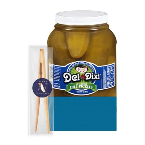 Del-Dixi - Lavinia Essentials Bundle: 1- Gallon of Whole Dill Pickles Plastic Jar + 1 Utility Prop.