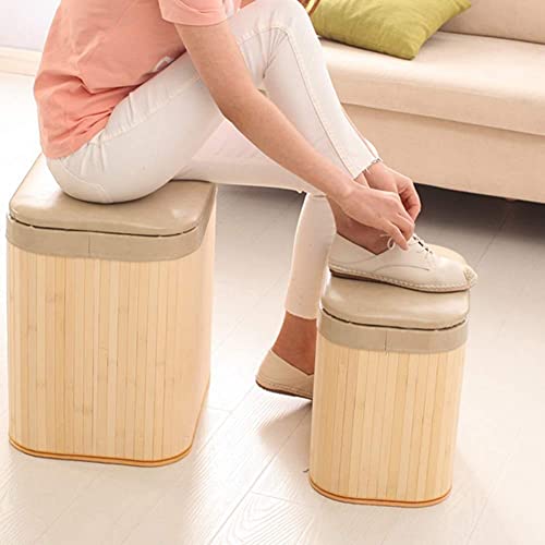 Pouf assis rangement en bambou pour désencombrer le salon - 6