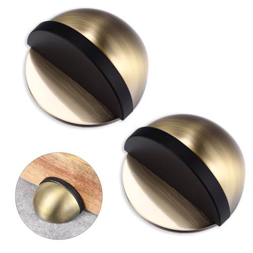 2 Pcs Floor Door Stopper, Adhesive Door Stop, Stainless Steel