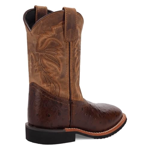Dan Post Boys' Little Ostrich Print Western Boot Broad Square Toe - Dpc40072