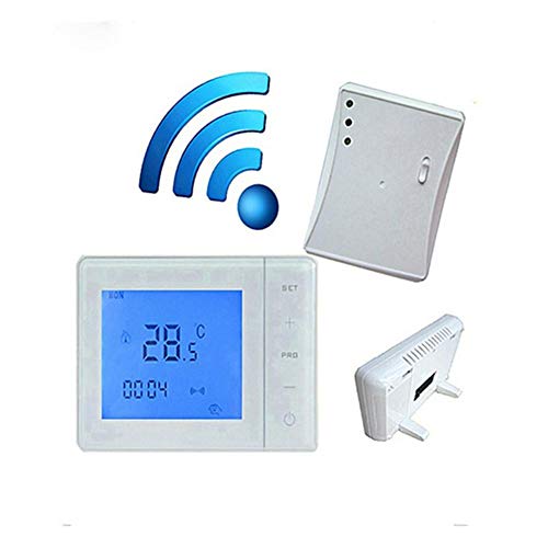 WMC 433MHZ Wireless Gas Boiler Thermostat, RF Control 5A Wall-Hung Boiler Heating Thermostat