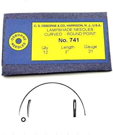 C.S. Osborne Curved Lampshade Needles #741, Size 2", 21 Gauge, 12/pk.
