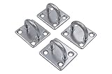 4er SET Augplatte 40x35mm aus A2-AISI 304 Edelstahl Zurröse Wandöse Decksplatte Ösenplatte Mastplatte für Schiff Boot Yacht zur Ladungssicherung Wandbefestigung Deckenbefestigung in Marinequalität