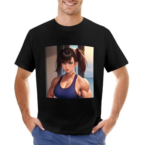 T-shirt imprimé Muscle Mommies noir en coton doux pour homme moderne