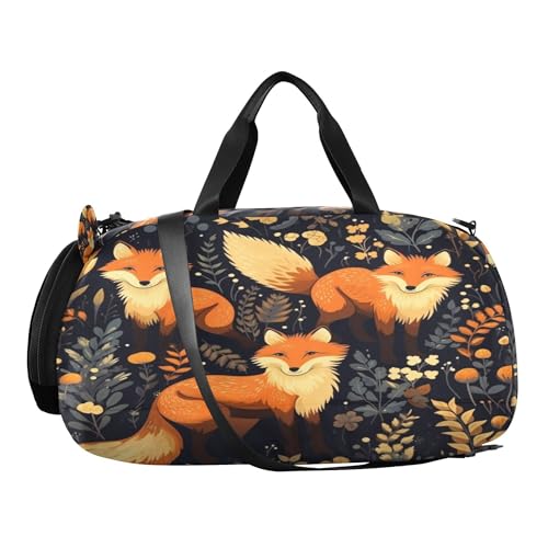 Fox Youth Sports & Travel Duffle Bag with Shoe Compartment,Waterproof Gym Bag for Girls and Boys (Overnight Essentials Organizer)2