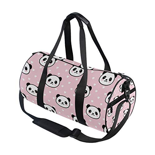 Cute Panda Duffel Bag,Canvas Travel Bag for Gym Sports and Overnight