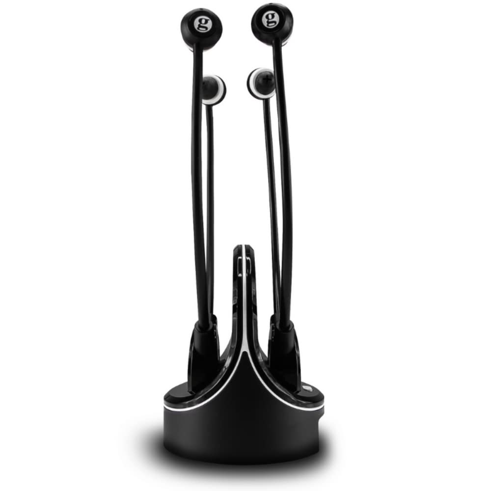 Geemarc CL7370 Opti Duo - Cuffie TV Amplificate con Connettore Ottico - Utilizzabili come Amplificatori di Ascolto che Amplificano il Suono Ambientale - Perdita di Udito Lieve o Grave - Versione IT