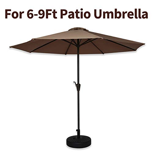 JEAOUIA Black Patio Umbrella Base Outdoor, Heavy Duty Offset Umbrella Holder Water Filled 50 LB Garden Steel Pole Round Base for 6 to 9Ft Sunshade Umbrellas for Yard, Garden and Beach - Thumbnail 3