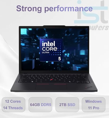 Image of Lenovo ThinkPad T14 G6, 14 inch Touchscreen, Ultra 5 225U, 64GB DDR5, 2TB SSD | FHD+ IPS Anti‑Glare 400-Nit, Business Laptop AI PC, > Intel Ultra 7 155U, 2x Thunderbolt 4, Ethernet, IR Webcam, Win 11 Pro