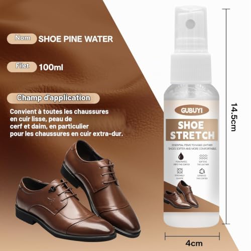 Gubuyi 100ml Assouplissant Cuir Chaussures, Spray Extensible de Chaussures, Elargisseur Chaussur, Spray D'étirement Efficace, Augmente L'élasticité des Chaussures en Cuir, pour Chaussures Larges – vue 7