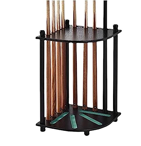 Support de queue de billard au sol en bois avec 8 trous pour rangement d'angle
