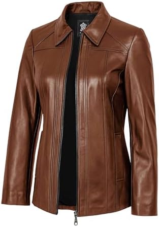 Women's Real Lambskin Leather Coats - Casual Style Long Genuine L...