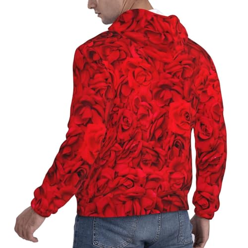 Skull And Flowers Men'S Hooded Sweatshirts Long Sleeve Sweatshirt With Pocket-4
