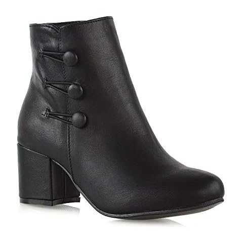 Womens Block Heel Ankle Boots with Zip Cover